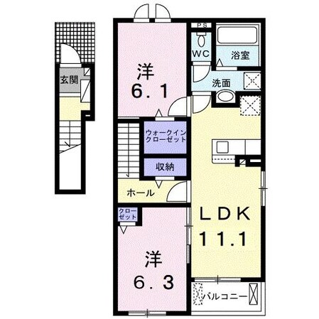 中津駅 徒歩18分 2階の物件間取画像